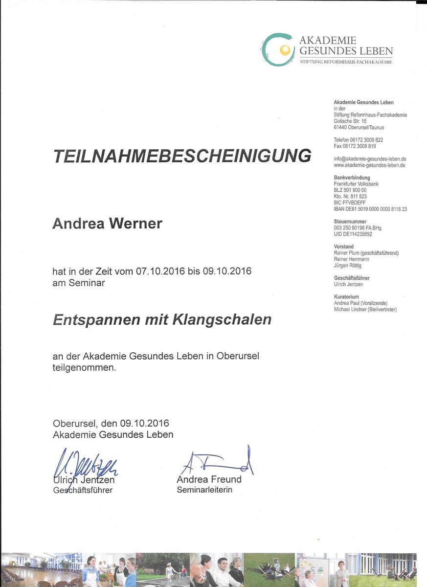 Seminar Entspannen mit Klangschalen